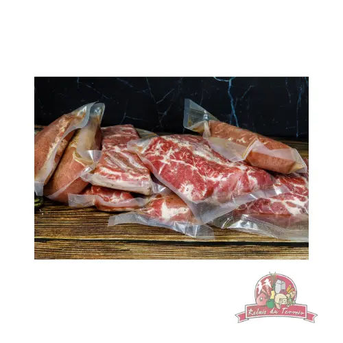 Colis bœuf 6kg (Steack, Rosbeef, Rôti Casserole, Entrecôte et au choix...) (Saucisse et Carbonnade)