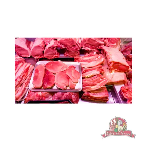 Colis Porc 10kg (2kg Rôti Jambon, 3kg de Saucisse Nature, 2kg de Haché Porc, 1kg de Sauté, 1kg de Côte au filet et au choix,...) (Carbonade)