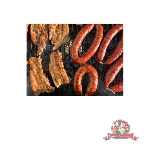 Colis BBQ 5kg (Sauté mariné, Chipolata, saucisse campagne, ribs mariné et lard mariné)